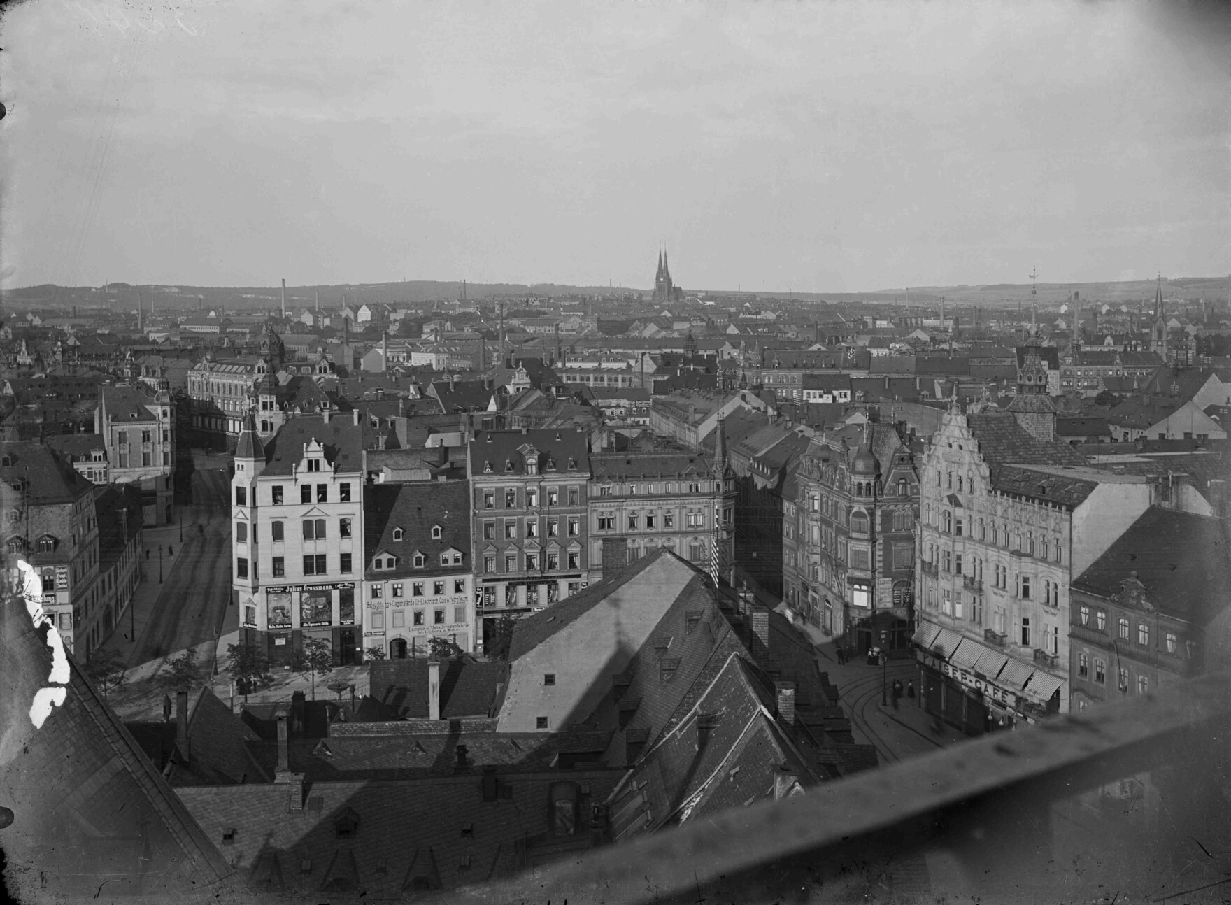 Chemnitz, Blick vom Hohen Turm, Aufnahme um 1905 von Paul Wolff 